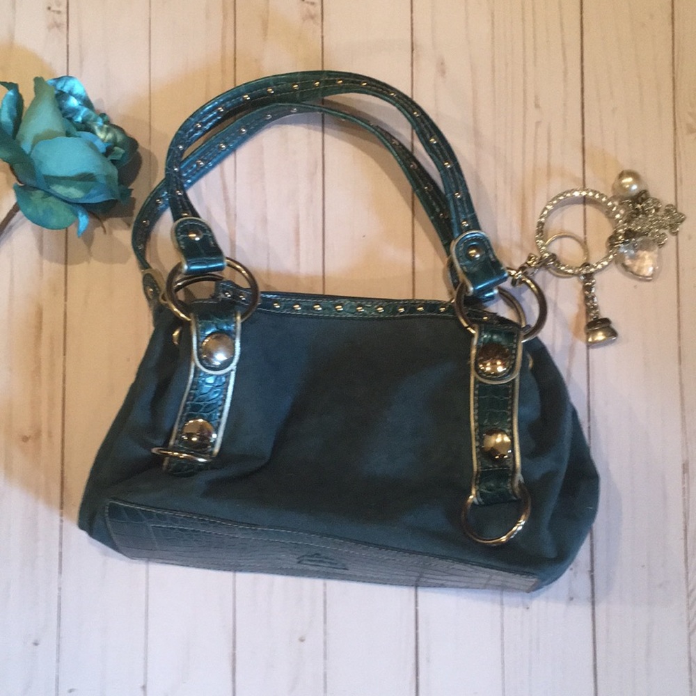 Kathy Van Zeeland turquoise shoulder bag